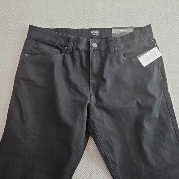 Buffalo David Bitton Ash Jeans Men's W36 L32 Slim Stretch Black Modern NWT Denim - Picture 9 of 14